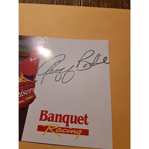 Vintage Geoff Bodine Signed Banquet Racing NASCAR Driver Card 8x5 - Picture 2 of 3